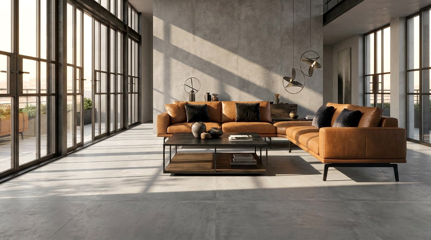 Concrete look tiles by Marmoré