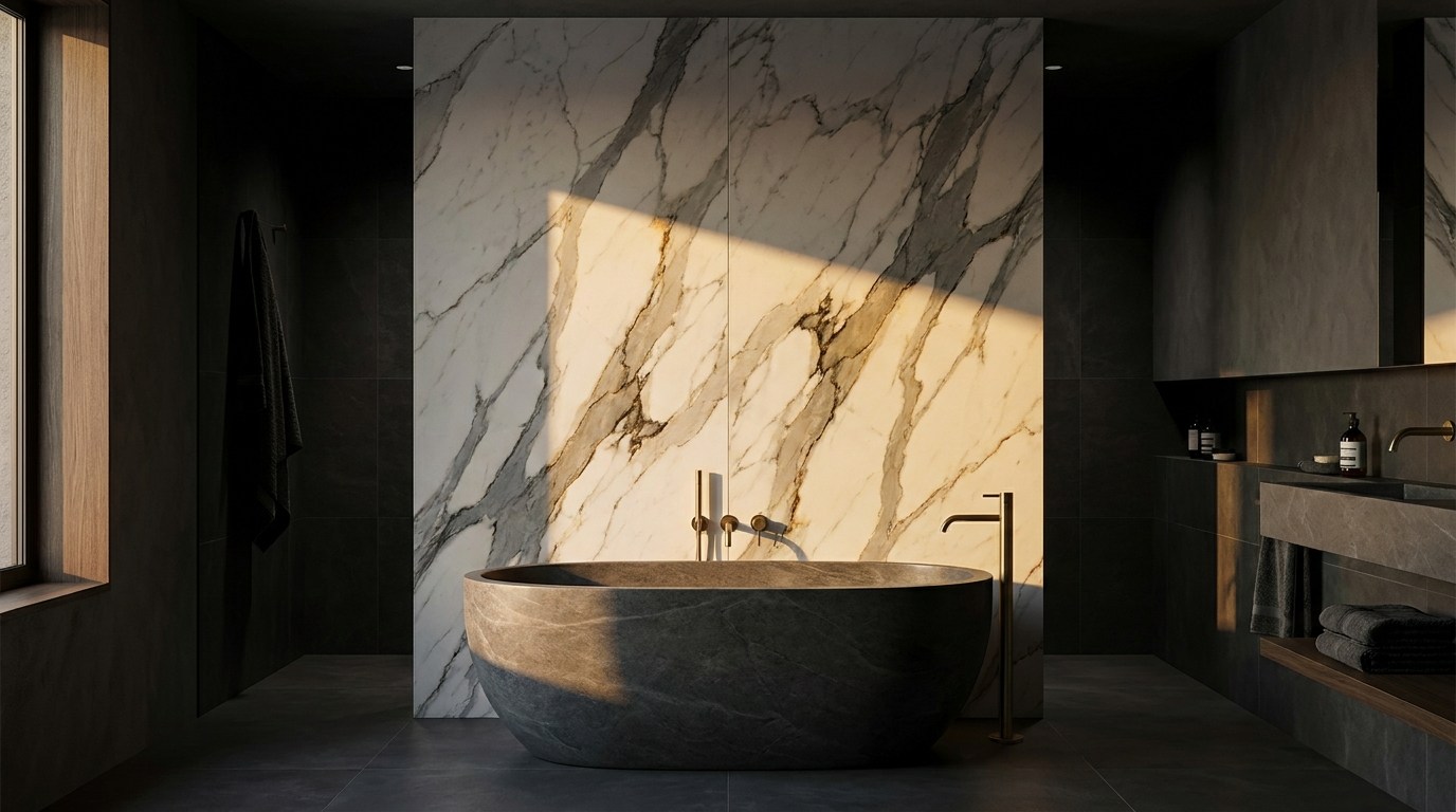 Marble look tiles by Marmoré