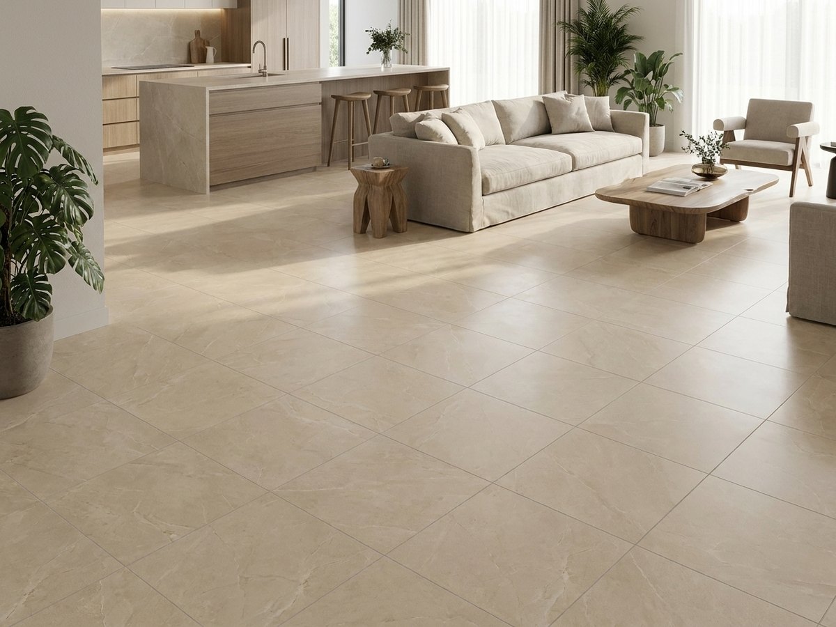 Arabescato Diamante in a room