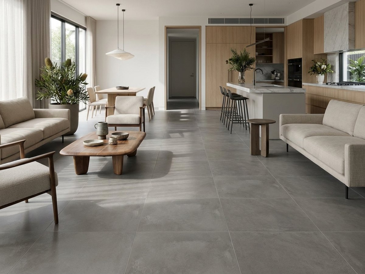 Basic Concrete Dark Grey in a room