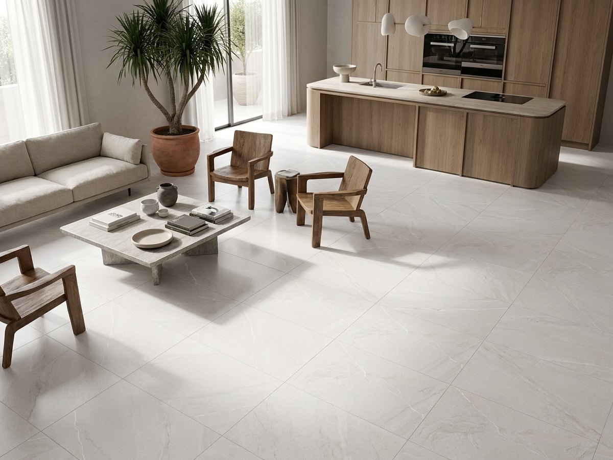Carrara Opale in a room