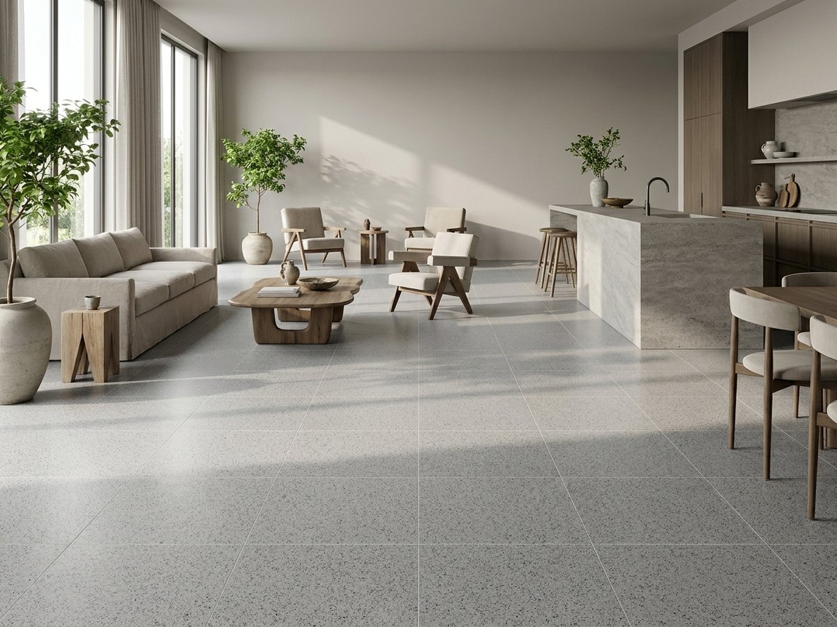Cemento Carrara in a room