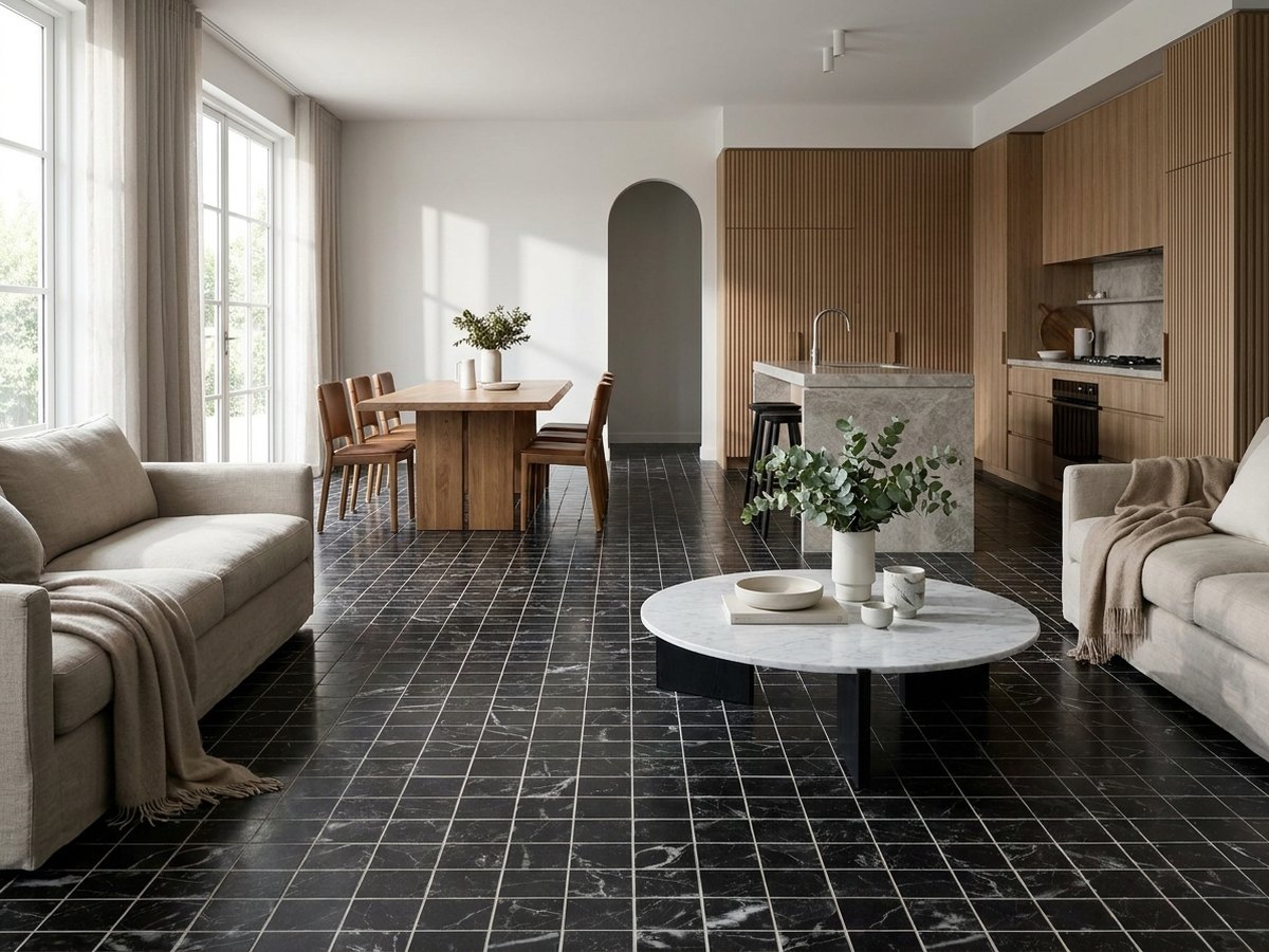 Eco Stone Nero Marquina in a room