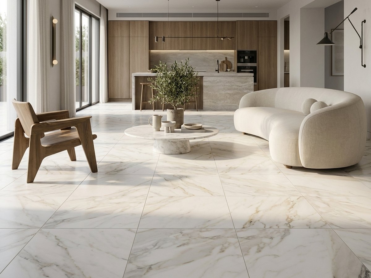 Arabescato Carrara in a room