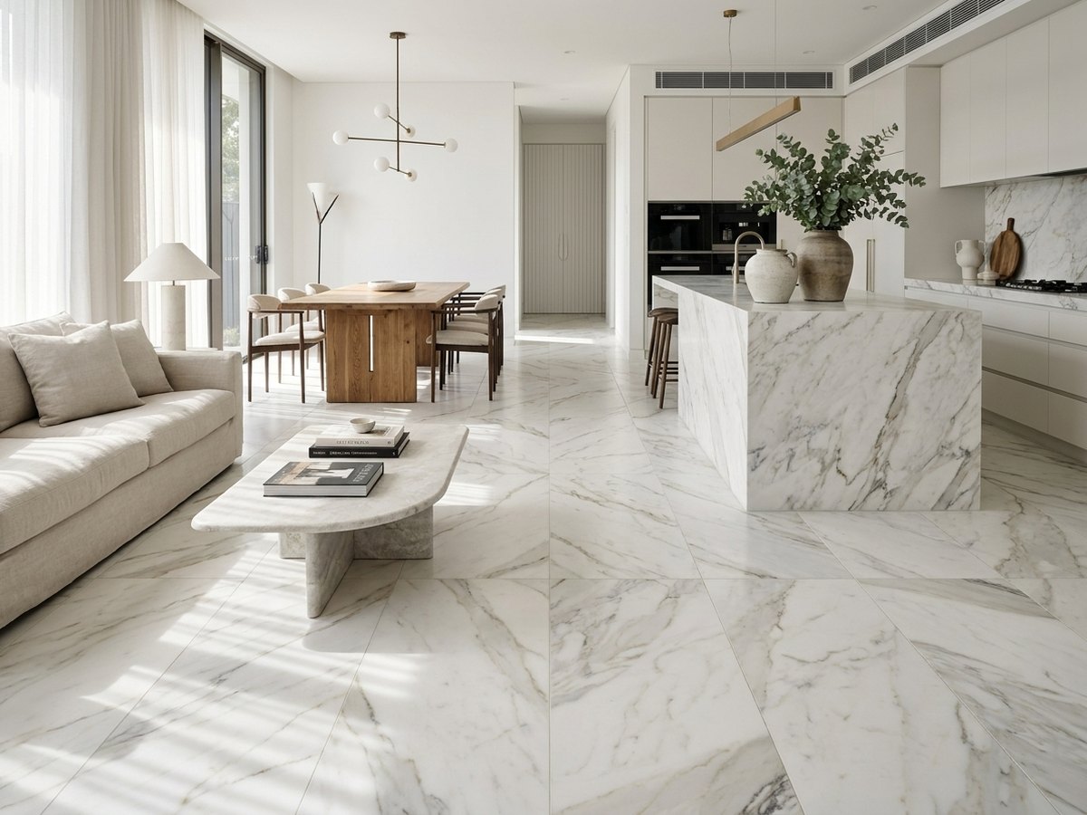 Arabescato Imperiale in a room