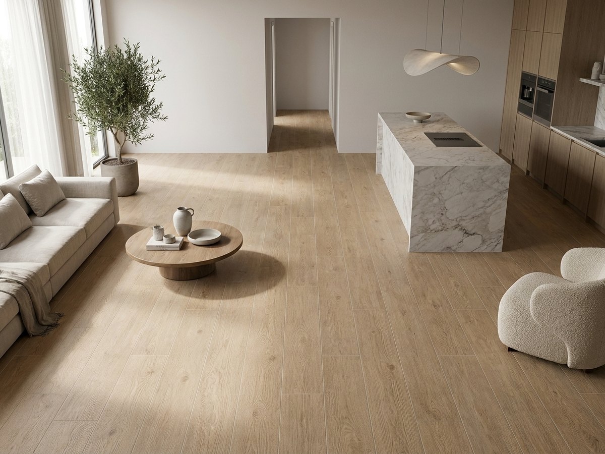 Line Wood Ivory in a room