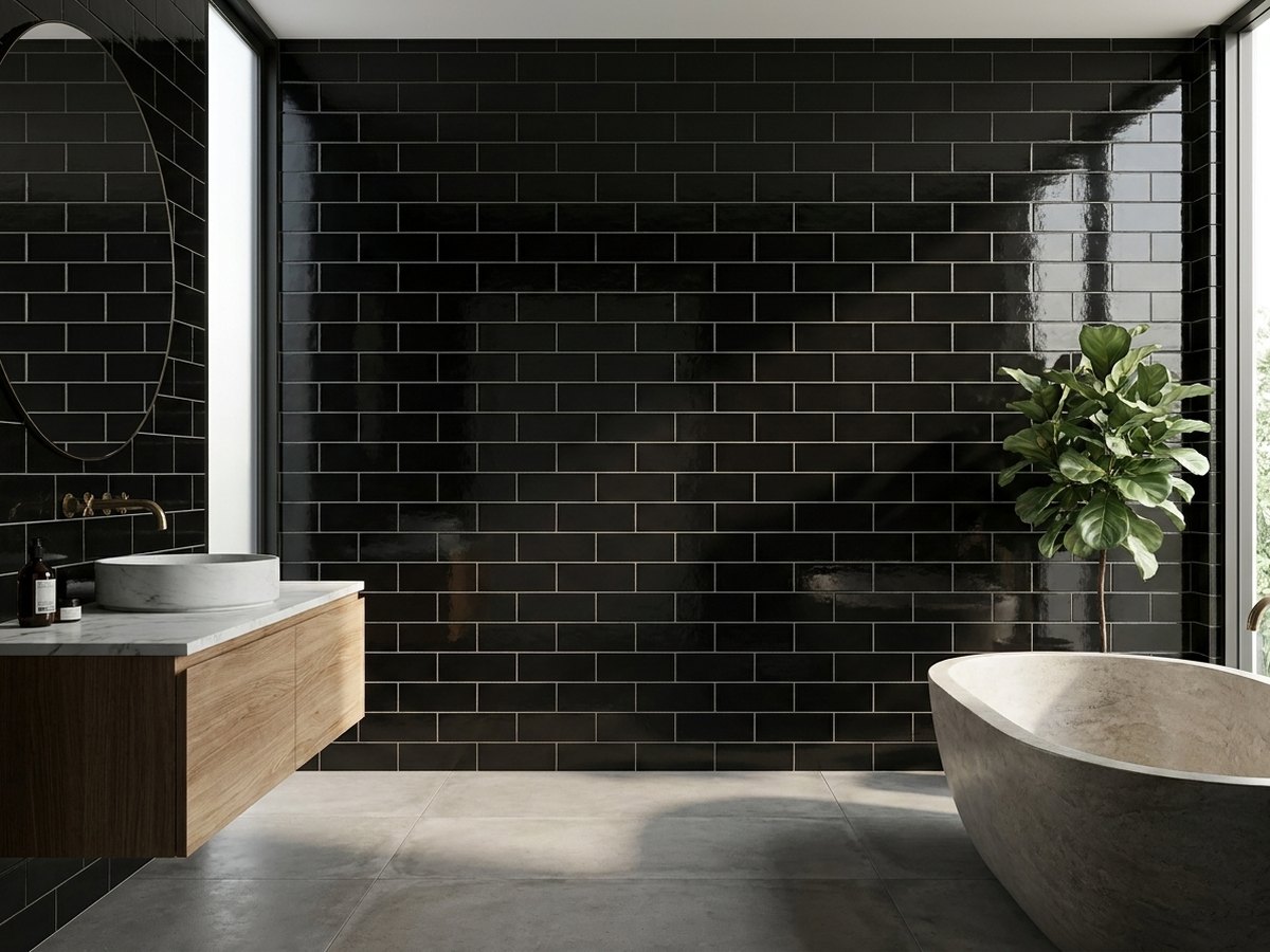 Loft Brick Black in a room