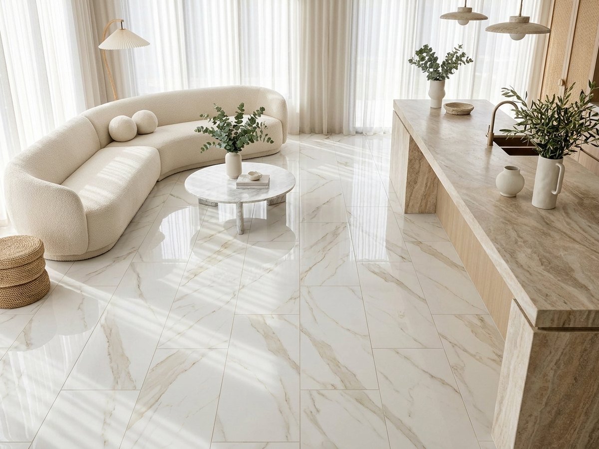 Medicea Marble White in a room