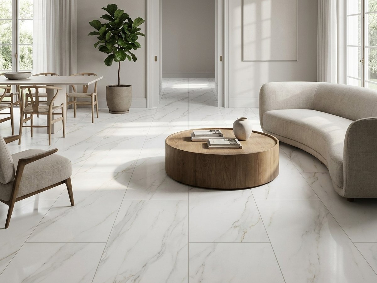 Medicea Marble White in a room
