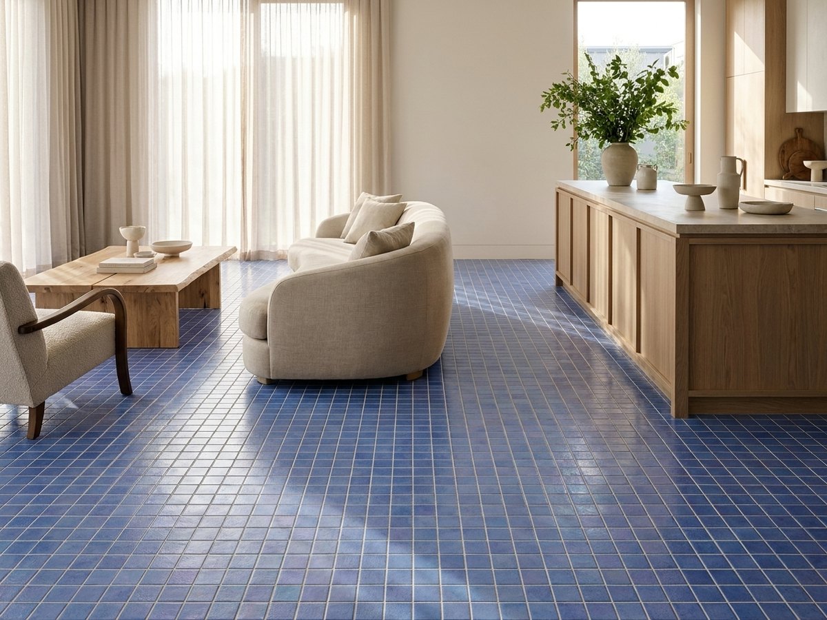 Opalescent Azul Cielo in a room