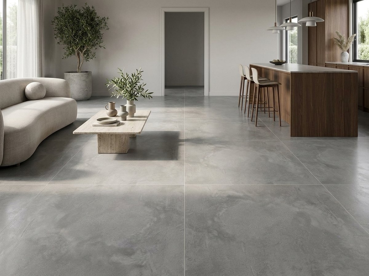 Oslo Concrete Grey in a room