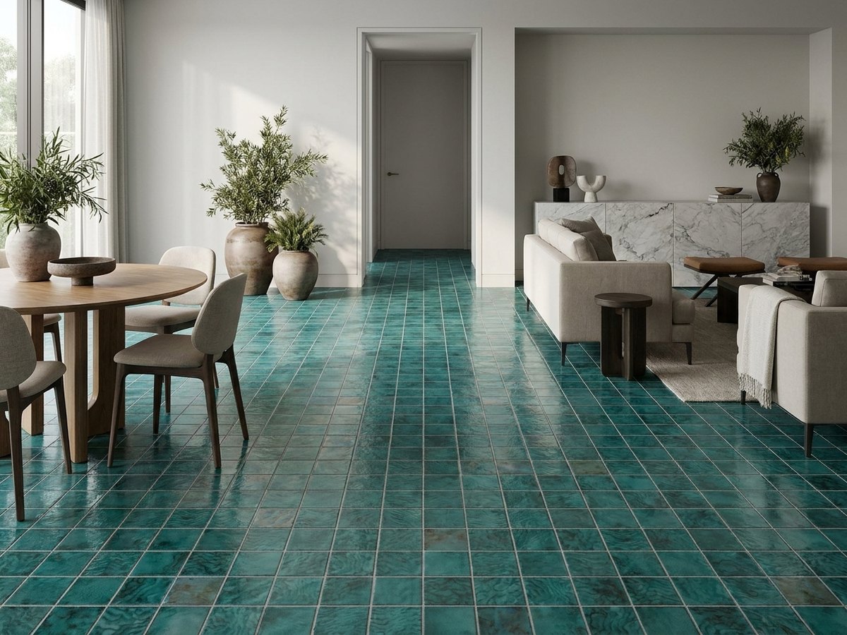 Penta Arrecife Iridis Emerald in a room