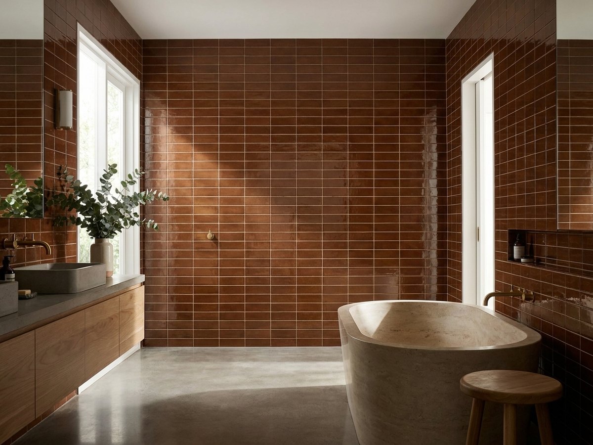 Portofino Brick Blue in a room
