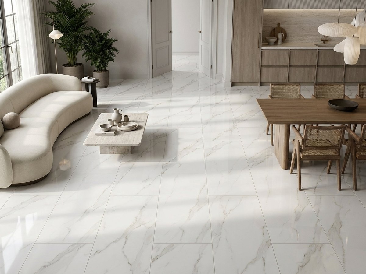 Rain Marble White A in a room