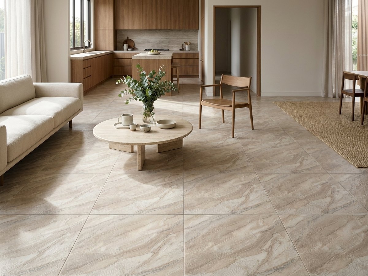 Rapolano Marble Light Beige in a room