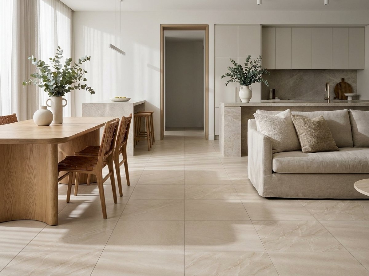 Rapolano Marble Light Beige in a room