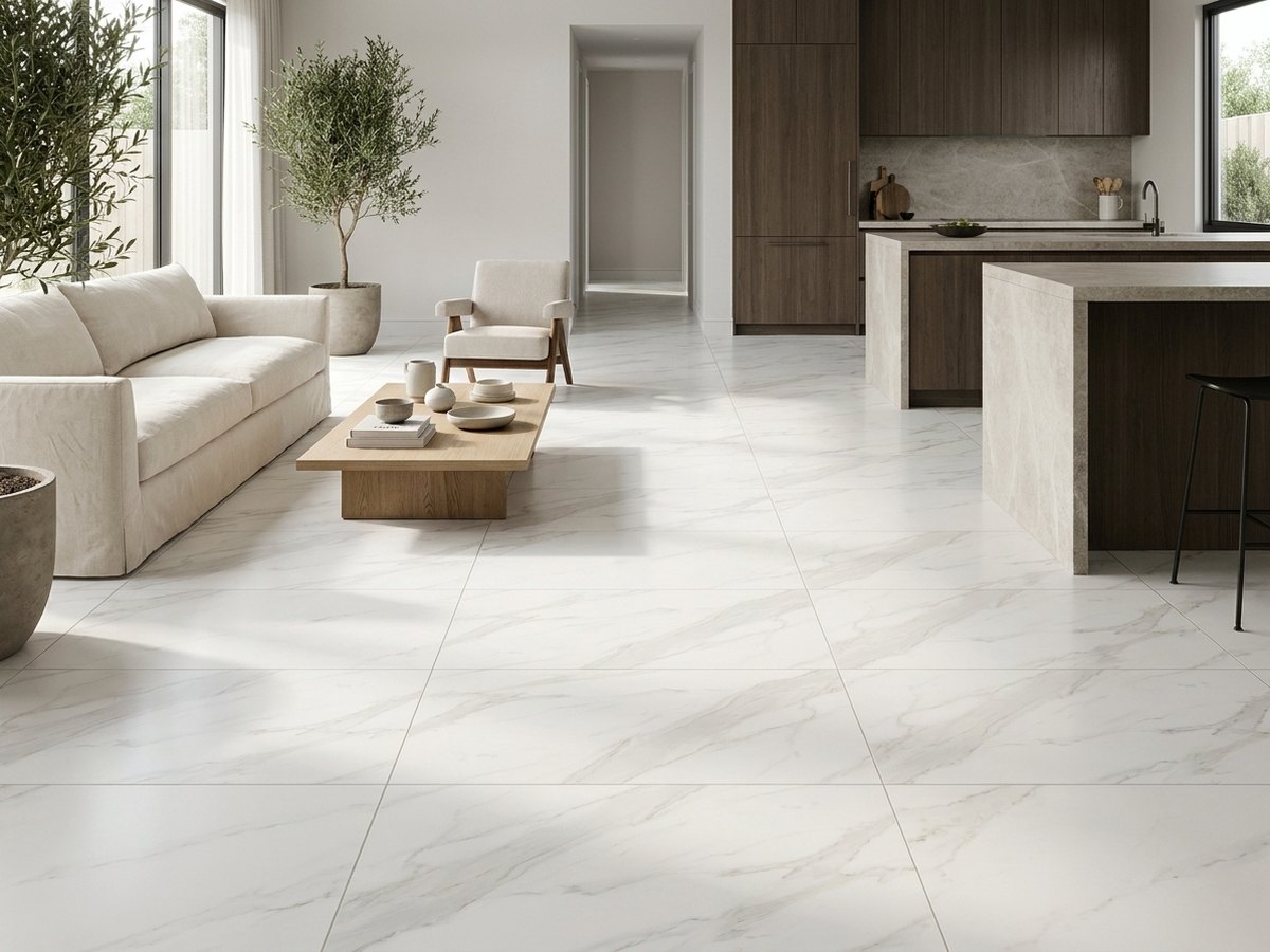 Rapolano Marble White in a room