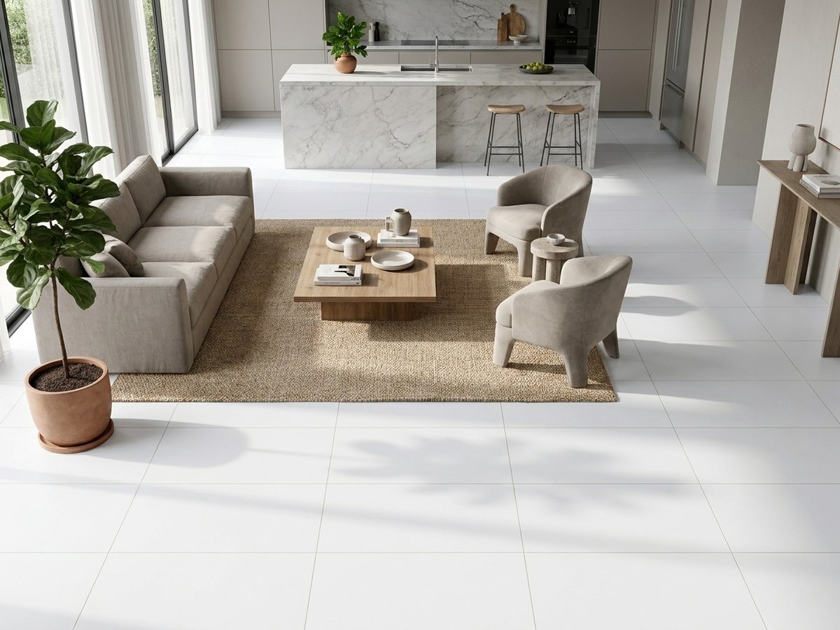Rapolano Marble White in a room
