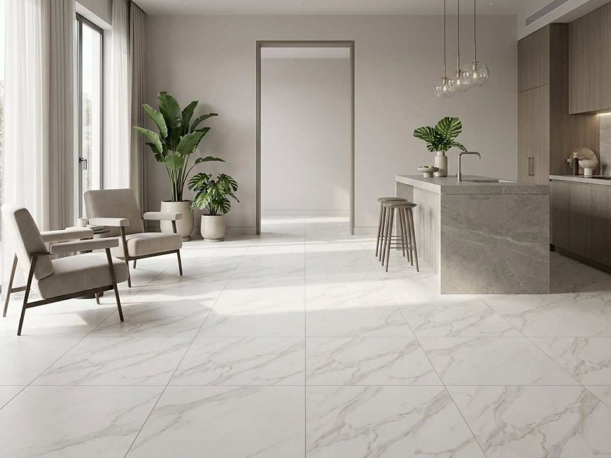 Rapolano Marble White in a room