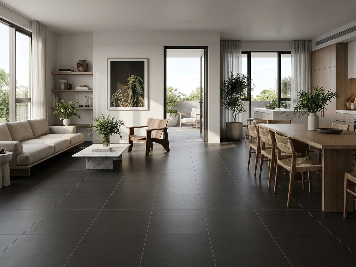 Shine Stone Dark Grey in a room