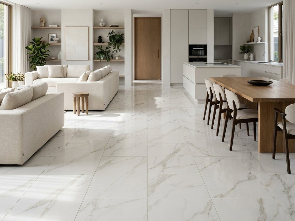 Statuario Continuo White A in a room