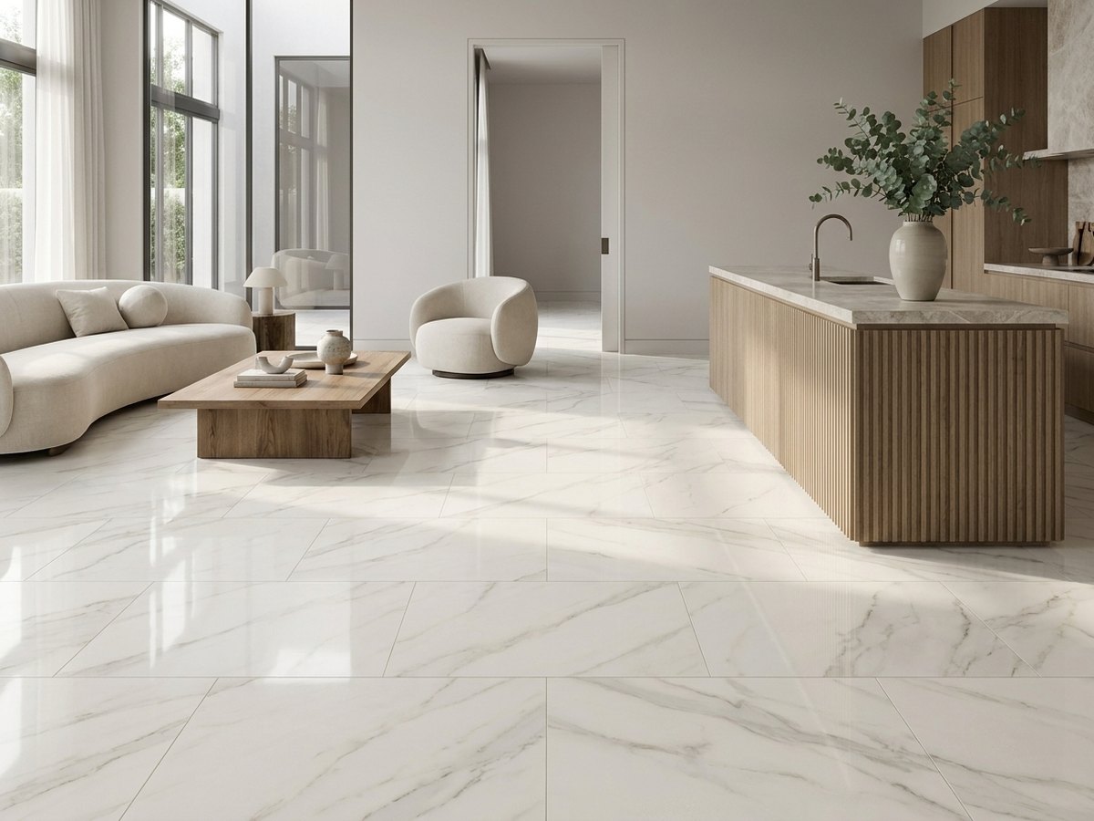 Statuario Continuo White C in a room