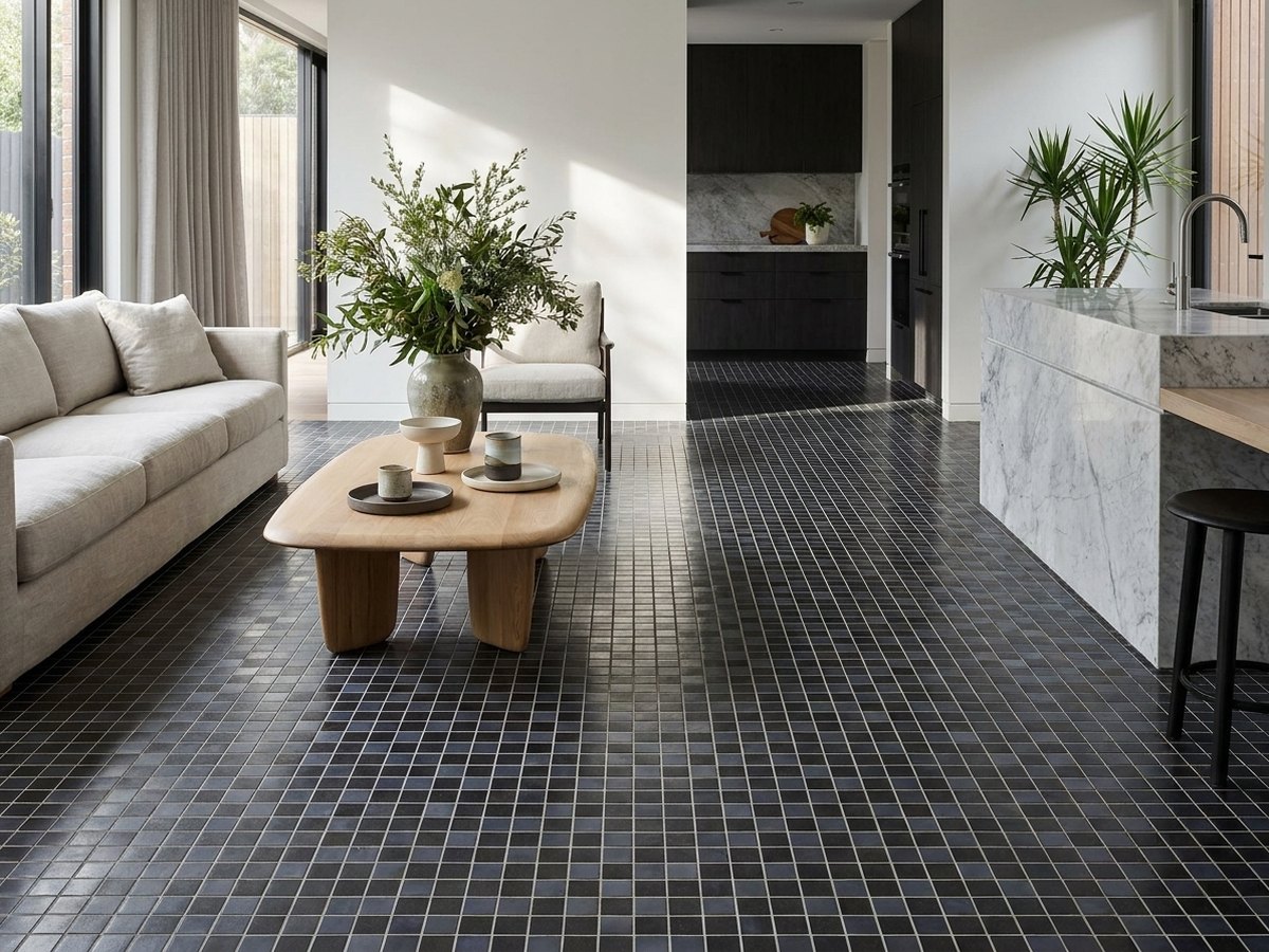 Stoneglass Opalo Negro in a room