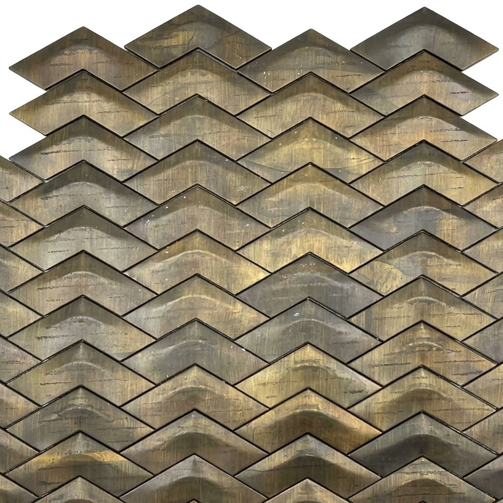 Antique Brass Chevron 3d